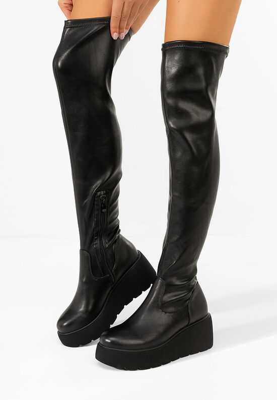 Ψηλές μπότες Adeona Μαύρα, Μέγεθος: 41- zapatos