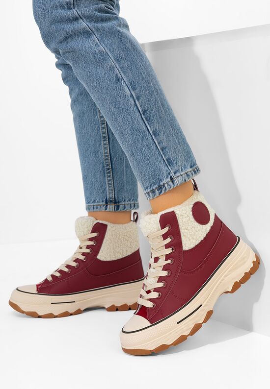 Γυναικεία sneakers αστραγάλο Oziana μπορντό, Μέγεθος: 36- zapatos
