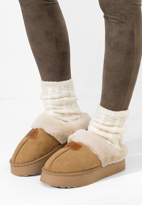 Παντοφλεσ γυναικειεσ χειμερινεσ Flufina χακι, Μέγεθος: 38- zapatos