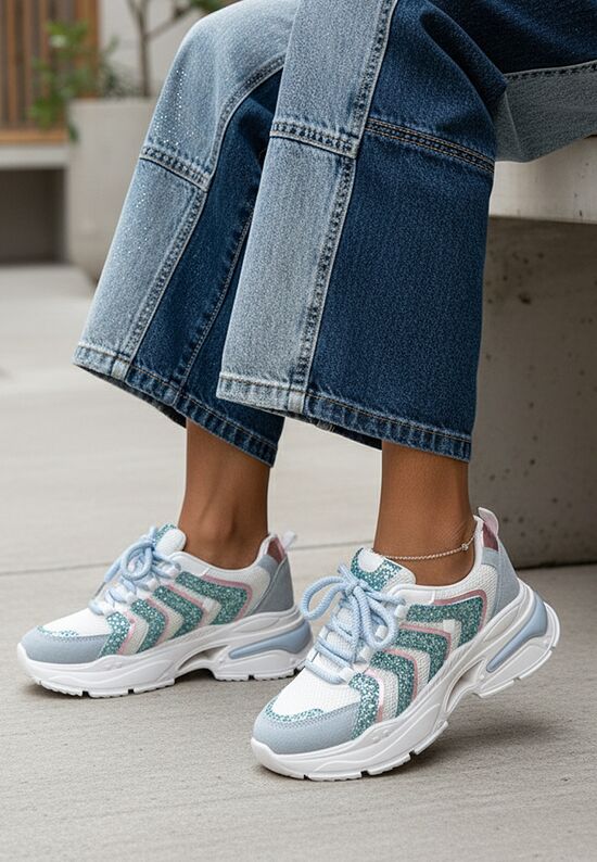 Sneakers με πλατφόρμα Aprilia Γαλάζιο, Μέγεθος: 40- zapatos