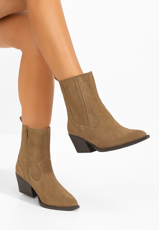 Γυναικεία Μποτάκια Cowboy Camela χακι, Μέγεθος: 39- zapatos