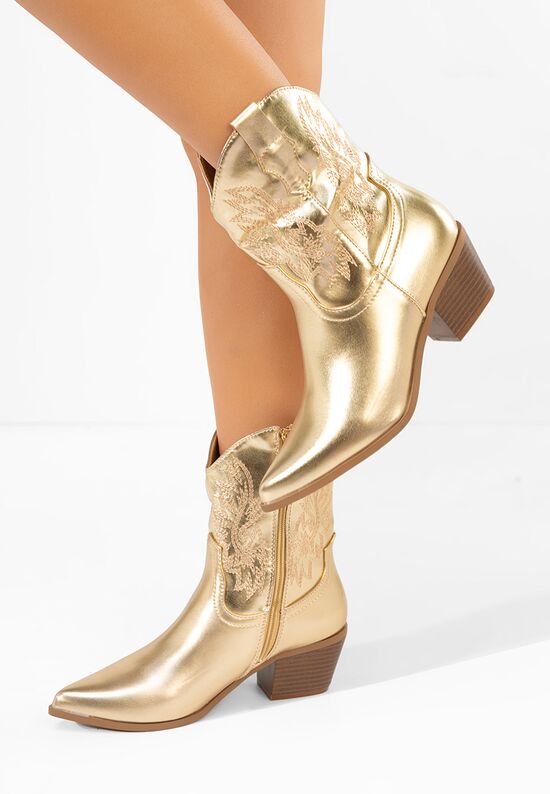 Γυναικεία Μποτάκια Cowboy Kerry χρυσο, Μέγεθος: 39- zapatos