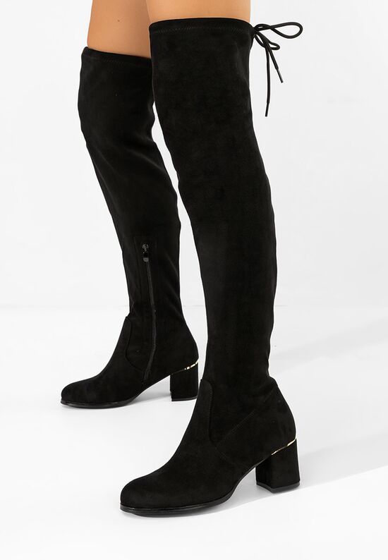 Ψηλές μπότες Anelissa Μαύρα, Μέγεθος: 39- zapatos