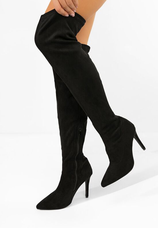 Ψηλές μπότες με λεπτό τακούνι Glorise Μαύρα, Μέγεθος: 39- zapatos