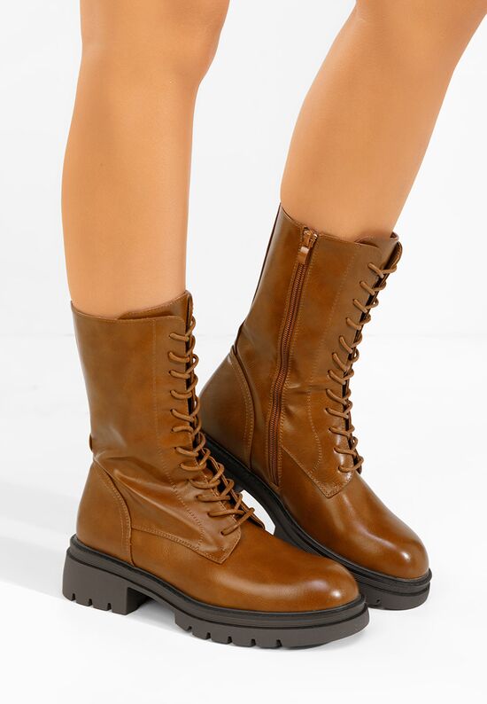 Αρβυλάκια ψηλα γυναικεία Olina ταμπά, Μέγεθος: 38- zapatos