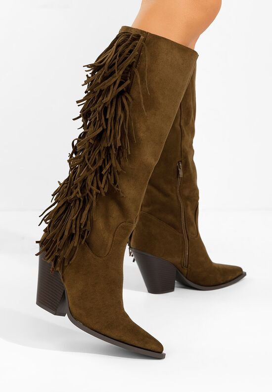 Μπότες με χοντρό τακούνι Brania ταμπά, Μέγεθος: 36- zapatos