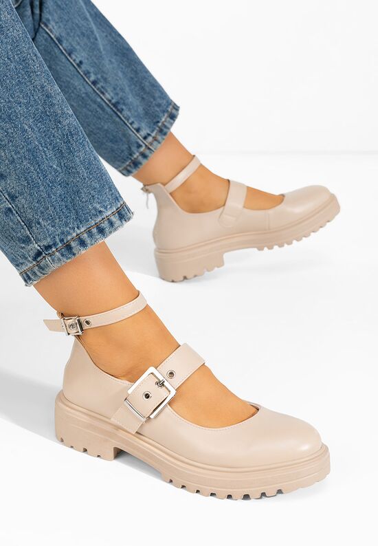 Μπεζ παπούτσια casual γυναικεία Malvina, Μέγεθος: 38- zapatos