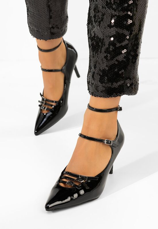 Γόβες στιλέτο Monalisa μαύρα, Μέγεθος: 39- zapatos