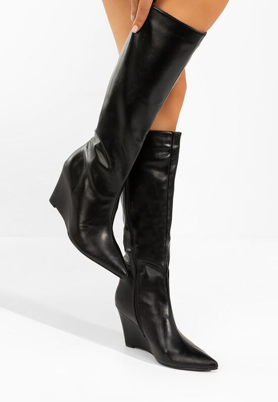 Μπότες με πλατφόρμα Daryana Μαύρα, Μέγεθος: 38- zapatos