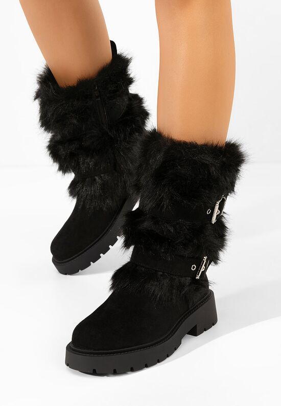 Χειμερινά μπότες γυναικείε Nelisia Μαύρα, Μέγεθος: 37- zapatos