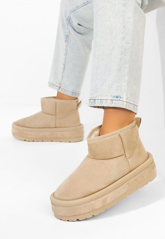 Μπότες με πλατφόρμα Libby μπεζ, Μέγεθος: 41- zapatos