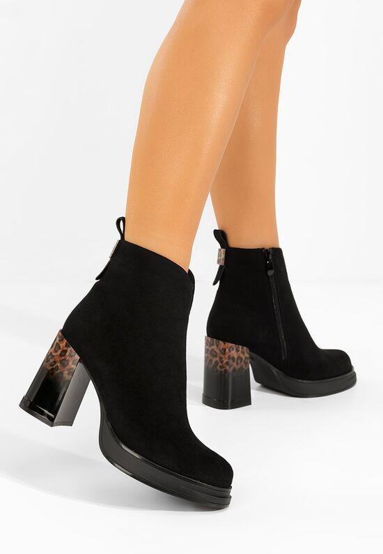 Μποτάκια με χοντρό τακούνι Astonia Μαύρα, Μέγεθος: 38- zapatos