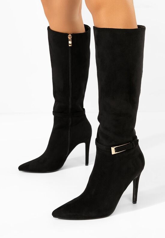 Μπότες με λεπτό τακούνι Narcisia Μαύρα, Μέγεθος: 37- zapatos