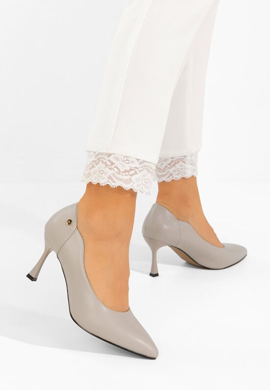 Γόβες στιλέτο Karita γκρι, Μέγεθος: 37- zapatos