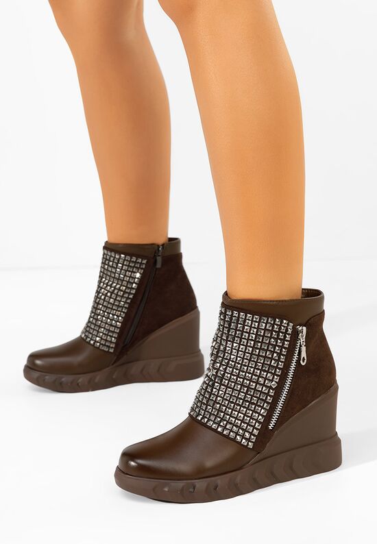 μποτακια πλατφορμεσ Ismelora καφε, Μέγεθος: 39- zapatos