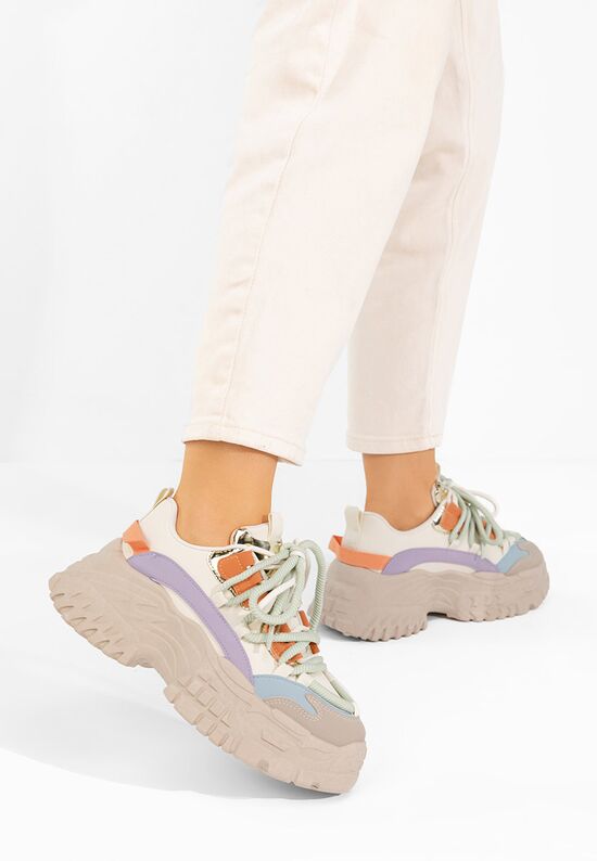 Sneakers με πλατφόρμα Elvora χακι, Μέγεθος: 39- zapatos