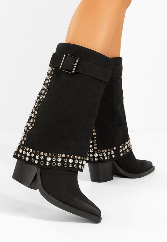 Μπότες με χοντρό τακούνι Melvora Μαύρα, Μέγεθος: 39- zapatos