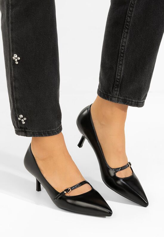 Γόβες στιλέτο Rilora μαύρα, Μέγεθος: 38- zapatos