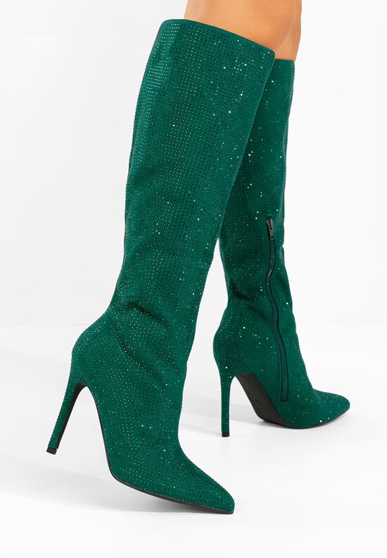 Μπότες με λεπτό τακούνι Minodora πρασινο, Μέγεθος: 37- zapatos