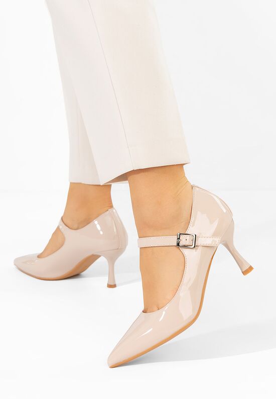 Γόβες στιλέτο Rosilla μπεζ, Μέγεθος: 40- zapatos