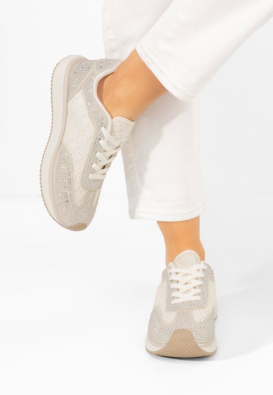 Sneakers γυναικεια Zarania μπεζ, Μέγεθος: 38- zapatos