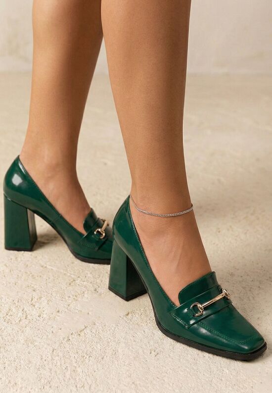 Loafers γυναικεια με τακουνι Noriana πρασινο, Μέγεθος: 36- zapatos