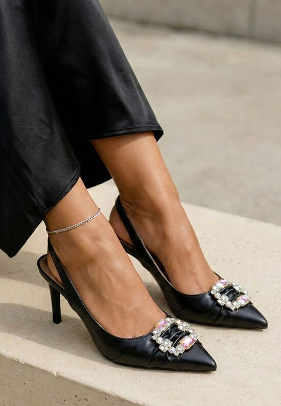 Γόβες με φιαπα Zorita μαύρα, Μέγεθος: 37- zapatos