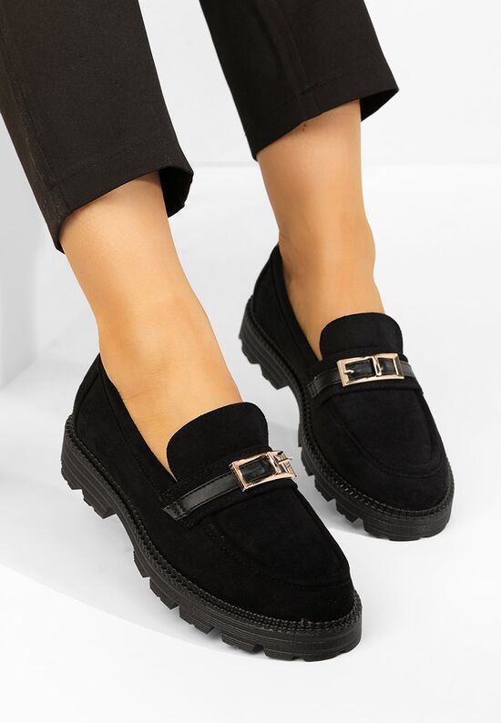 Μοκασίνια γυναικεια Katiana μαύρα, Μέγεθος: 39- zapatos