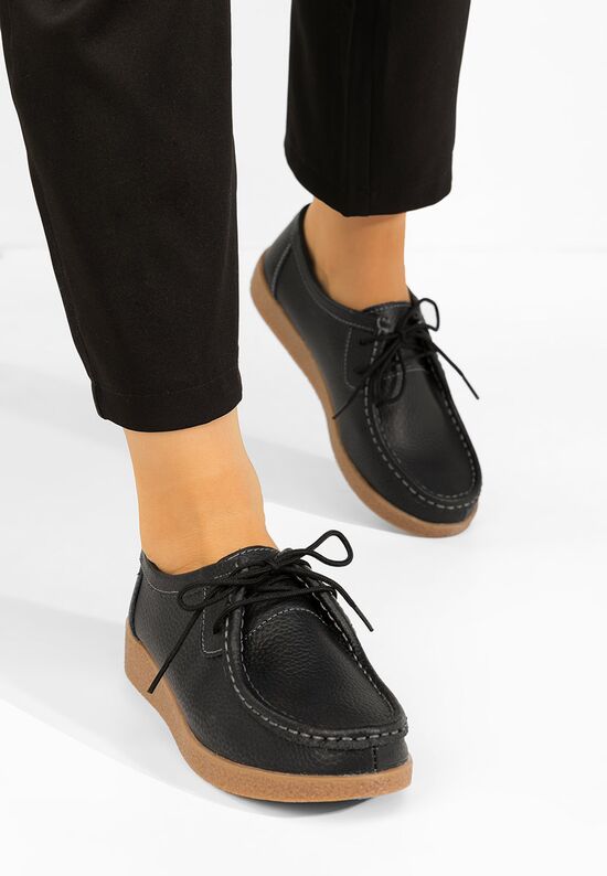 Μοκασίνια γυναικεια Afinia μαύρα, Μέγεθος: 36- zapatos