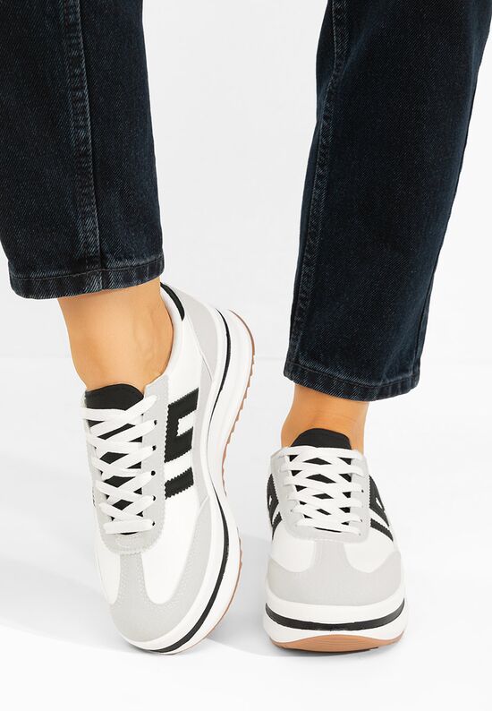 Sneakers με πλατφόρμα Jesie λευκά, Μέγεθος: 39- zapatos