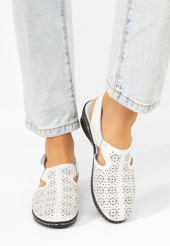 Γόβες slingback Ofelya λευκά, Μέγεθος: 39- zapatos