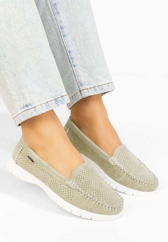 Μοκασίνια γυναικεια δερματινα Irsaia πρασινο, Μέγεθος: 41- zapatos