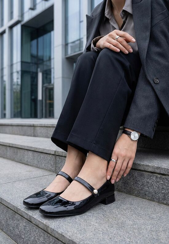 Γόβες με χαμηλό τακούνι Jenelle V2 μαύρα, Μέγεθος: 37- zapatos