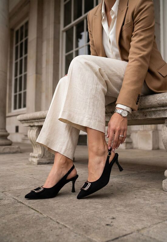 Γόβες slingback Cristelia μαύρα, Μέγεθος: 40- zapatos