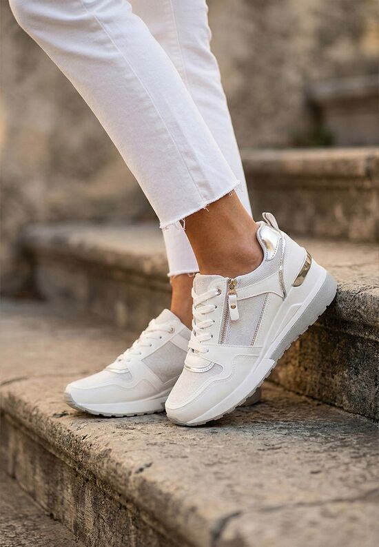Sneakers με πλατφόρμα Rafina V2 λευκά, Μέγεθος: 38- zapatos