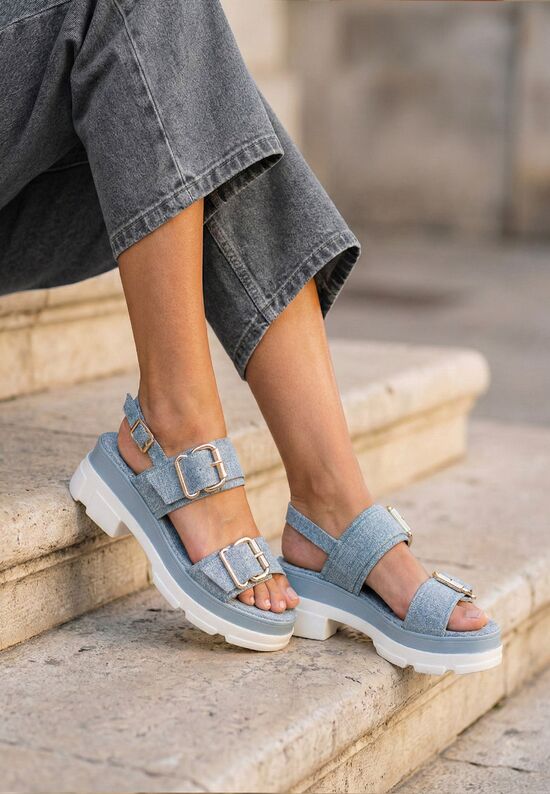 Πέδιλα πλατφορμεσ Raphaela Γαλάζιο, Μέγεθος: 36- zapatos