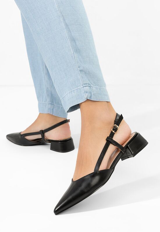 Γόβες slingback Otilya μαύρα, Μέγεθος: 38- zapatos