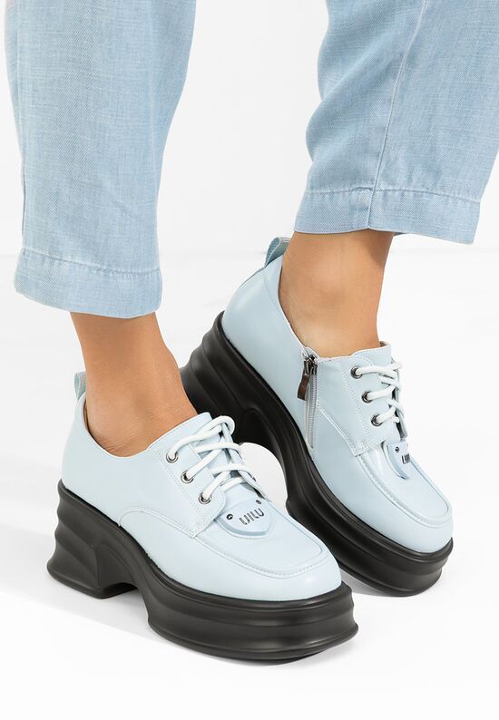 Loafers γυναικεια με τακουνι Adnana μπλε, Μέγεθος: 37- zapatos