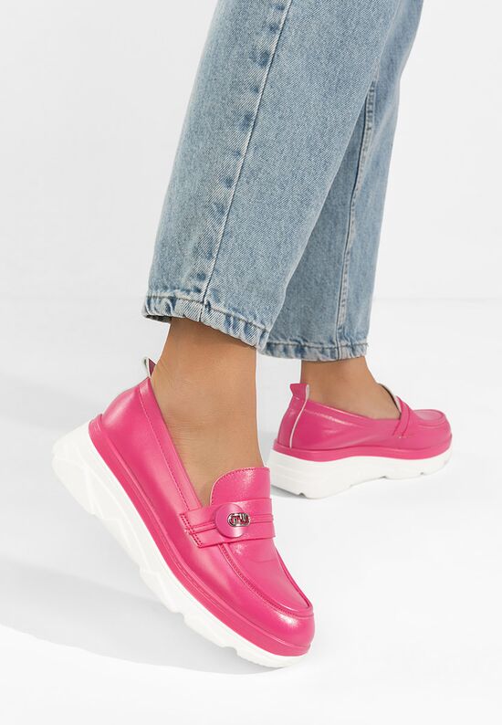 Μοκασίνια με πλατφόρμα Anhelica φούξια, Μέγεθος: 38- zapatos