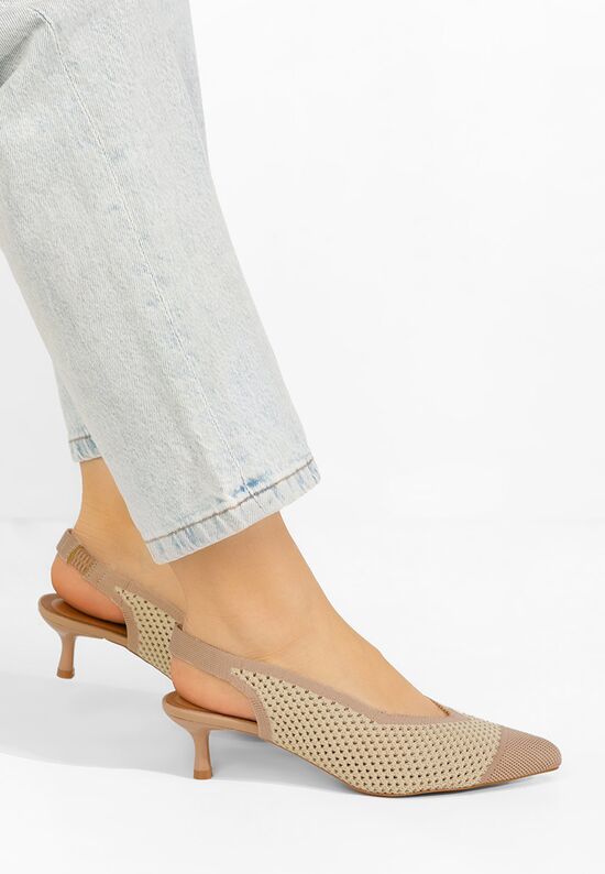 Γόβες slingback Jimenia μπεζ, Μέγεθος: 37- zapatos