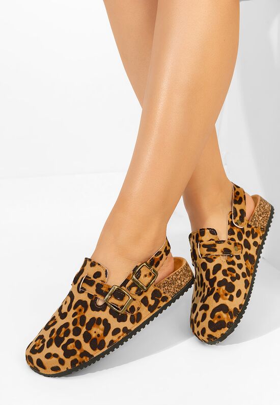 Mules γυναικεια Nedenia λεοπαρ, Μέγεθος: 40- zapatos