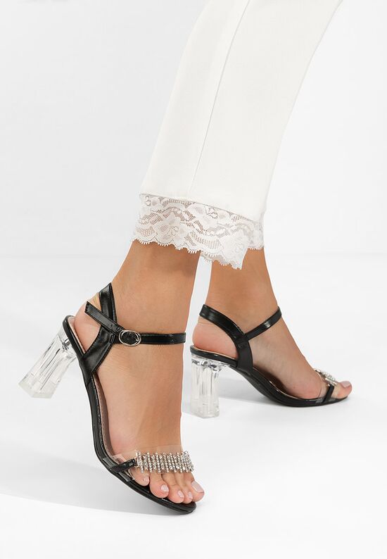 Πέδιλα με χοντρο τακουνι Kalistia Μαύρα, Μέγεθος: 41- zapatos