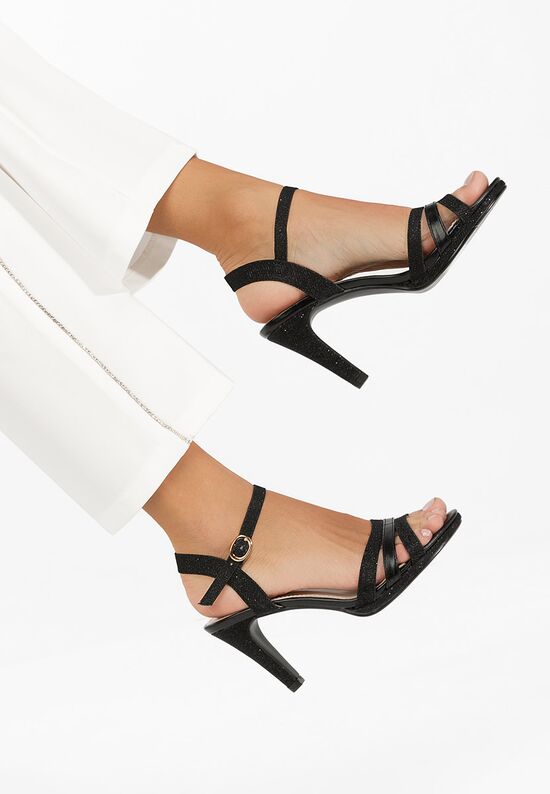 Κομψά σανδάλια Raniya Μαύρα, Μέγεθος: 39- zapatos