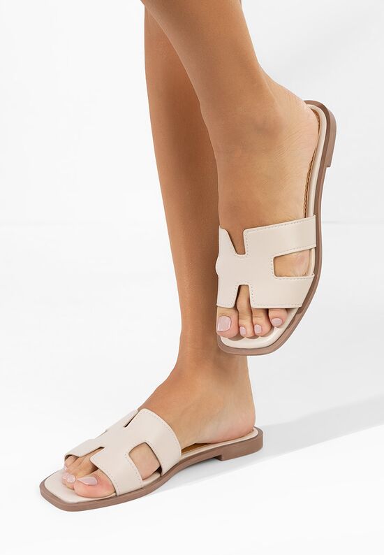 Παντόφλεσ χωρις τακούνι Lecya μπεζ, Μέγεθος: 39- zapatos
