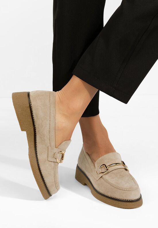 Μοκασίνια γυναικεια Ylenia μπεζ, Μέγεθος: 37- zapatos