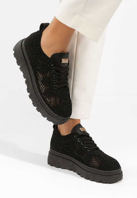 Sneakers με πλατφόρμα Rossela μαύρα, Μέγεθος: 41- zapatos