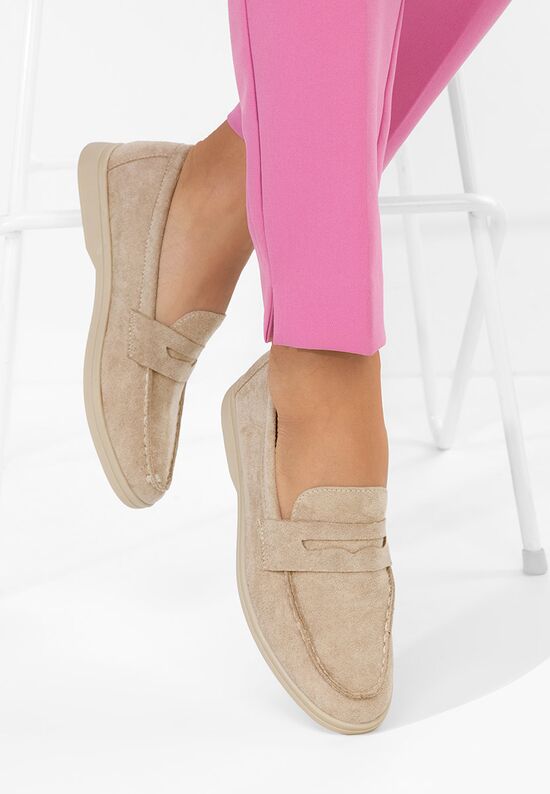 Μοκασίνια γυναικεια Hesika μπεζ, Μέγεθος: 40- zapatos