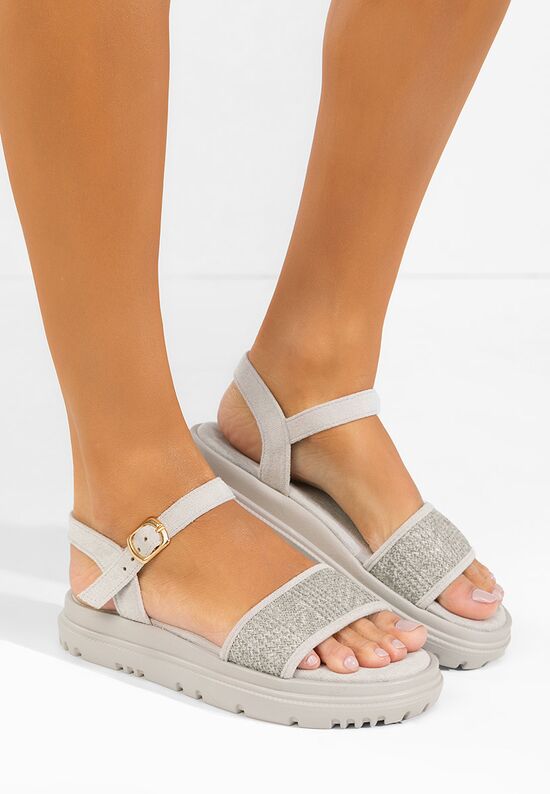 Πέδιλα πλατφορμεσ Donetia γκρι, Μέγεθος: 40- zapatos