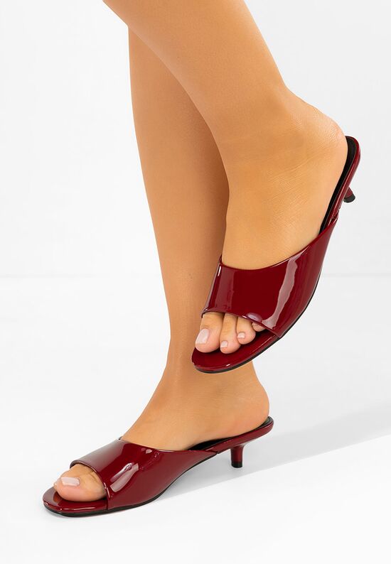 Mules με χαμηλο τακουνι Garida μπορντό, Μέγεθος: 37- zapatos