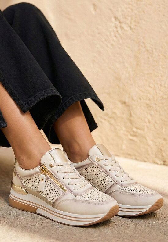 Sneakers με πλατφόρμα Reita μπεζ, Μέγεθος: 39- zapatos